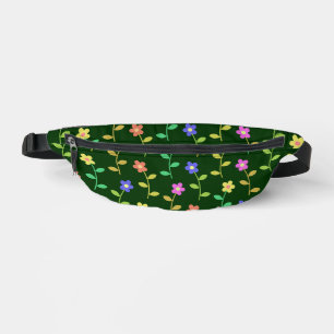 Sacs Banane Fleurs Colorées, Motif Floral, Feuillage, Boho