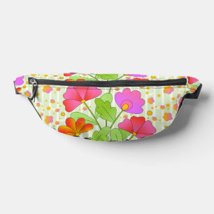 Sacs Banane Fleurs de couleur grand pop rose et orange vert pâ