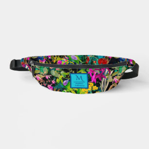 Sacs Banane Fleurs douces feuille coloré motif monogramme