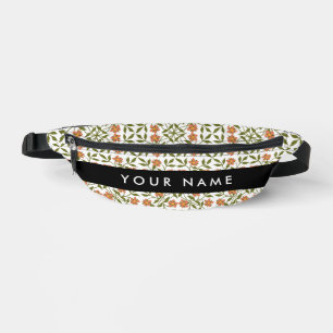 Sacs Banane Fleurs oranges, motif floral, Boho, Votre Nom