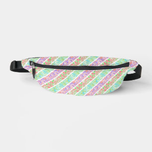 Sacs Banane Fleurs pastel colorées mignonnes rayures