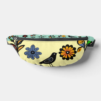 Sacs Banane Floral folk coloré et oiseaux