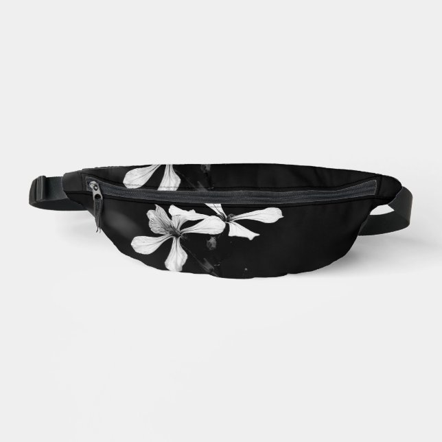 Sacs Banane floral noir et blanc minimal (Recto)