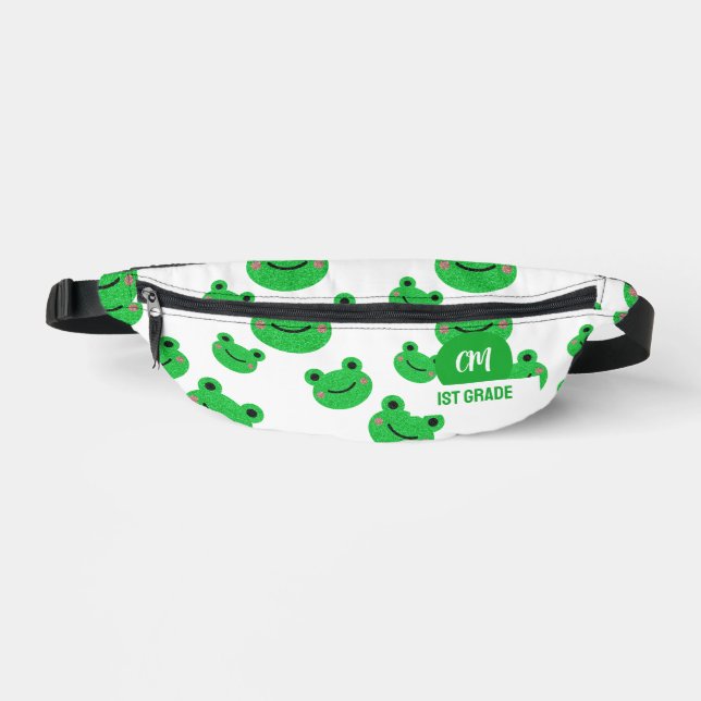 Sacs Banane Frog Happy Face Motif Green Monogram School (Recto)