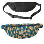 Sacs Banane Fun Orange Chat Vert Turquoise<br><div class="desc">Mignonne motif de chat orange ou gingembre. Art original de Nic Squirrell.</div>