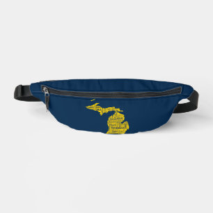 Sacs Banane Fun Yellow et Navy Blue State of Michigan villes