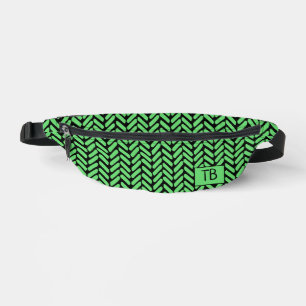 Sacs Banane Funk Vert Clair Chevron Monogramme Initiales