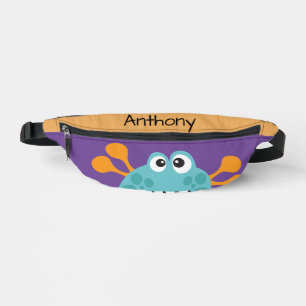 Sacs Banane Funny Monster Aqua Purple Personnalisé Enfant's
