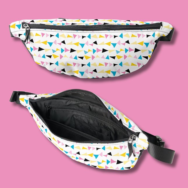 Sacs Banane Géométrie abstraite moderne (Colorful abstract triangle shapes 'confetti' design fanny pack with random geometric pattern)