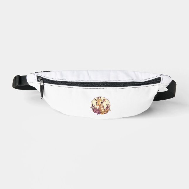 Sacs Banane Giraffe Adorable Entourée De Fleurs _7 (Recto)