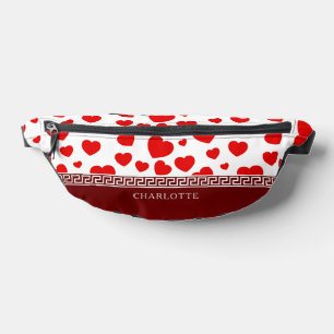 Sacs Banane Girly Elegant Red Heart Nom personnalisé
