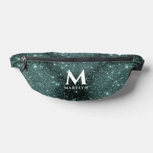 Sacs Banane Glam Vert Brillant Pailleté Avec Monogramme Typo É