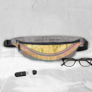Sacs Banane Gold Foil rose Turquoise Vintage Nom du grain
