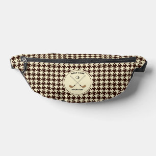 Sacs Banane Golf Club personnalisé Golfer Brown Houndstooth