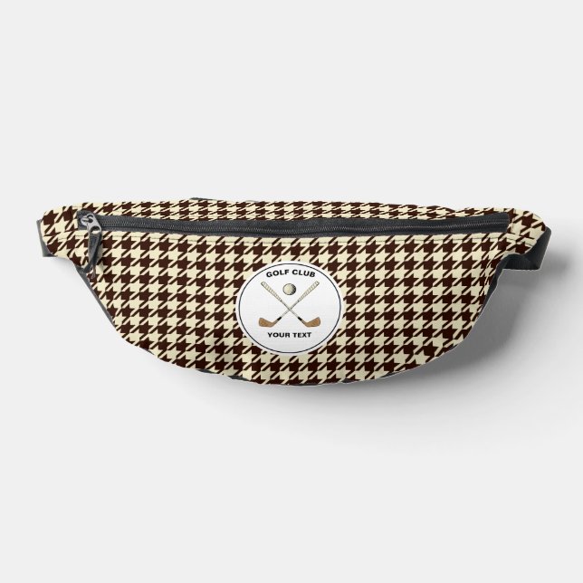 Sacs Banane Golf Club personnalisé Golfer Brown Houndstooth (Poser)