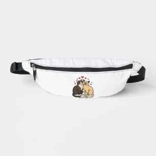 Sacs Banane Gravure Vintage Couple de Chat Mignon Design d'Amo