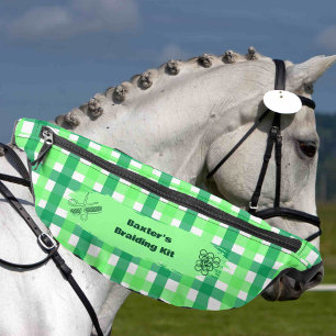 Sacs Banane Green Plaid Horse Show Mane Tail Braiding