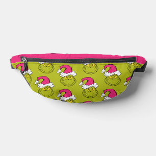 Sacs Banane Grinch avec un chapeau de Père Noël rose
