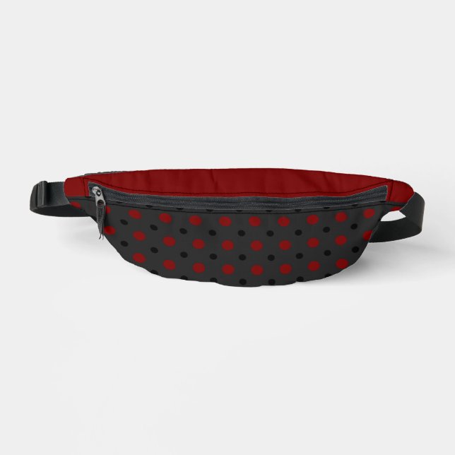 Sacs Banane Gris avec des points noirs et rouges (Recto)