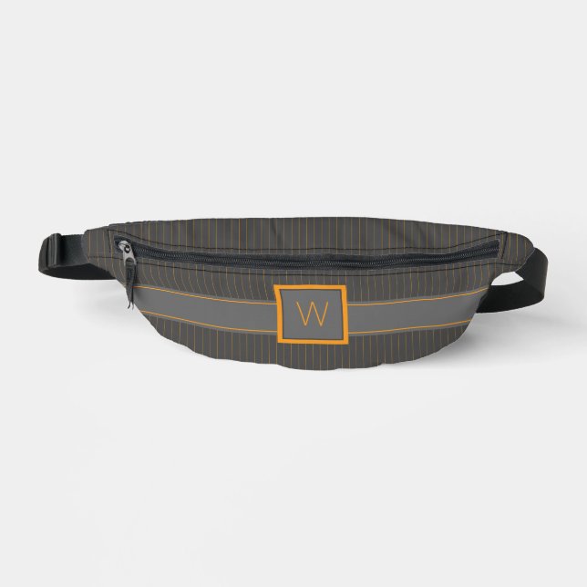 Sacs Banane Gris avec rayures orange (Recto)