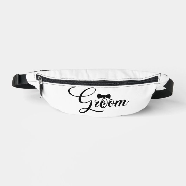 Sacs Banane Groom Black Text sur le pack Fanny blanc (Recto)