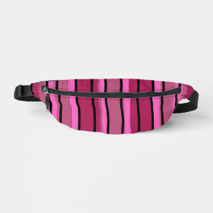 Sacs Banane Gros Color Pop Hot Pink et Black Strips