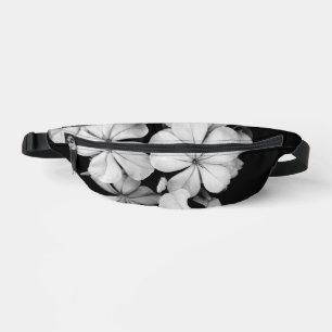Sacs Banane Gros plan sur les fleurs noires et blanches