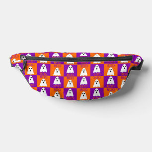 Sacs Banane Halloween Boo Ghost Purple et Carrés orange