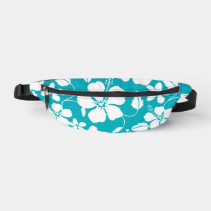 SACS BANANE HAWAIIAN HULA (HIBISCUS) MOTIF EN TURQUOISE