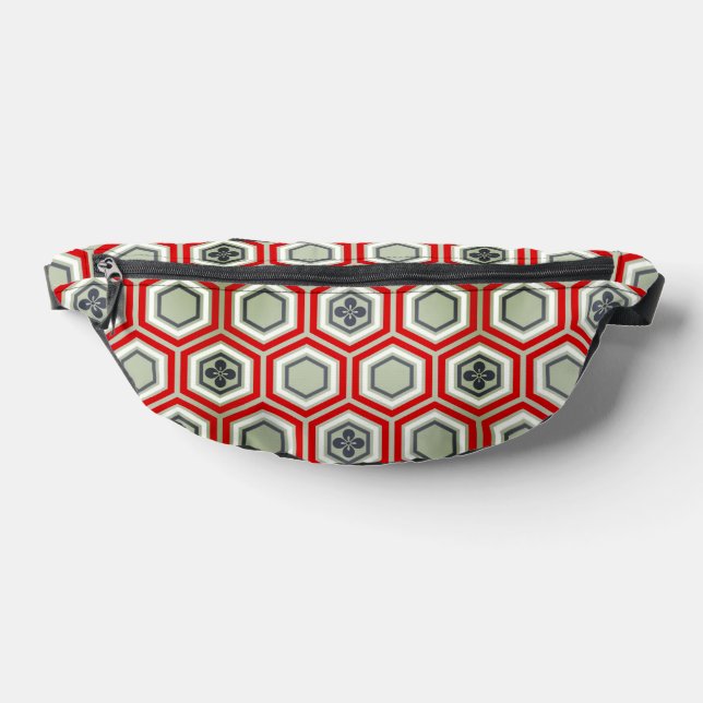 Sacs Banane Hexagonal Kimono Imprimer, rouge et gris / gris (Poser)