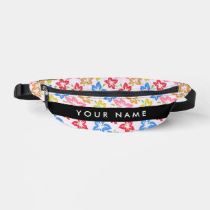 Sacs Banane Hibiscus Coloré, Motif De Fleurs, Votre Nom