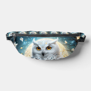 Sacs Banane Hibou des neiges et lune avec éclat,