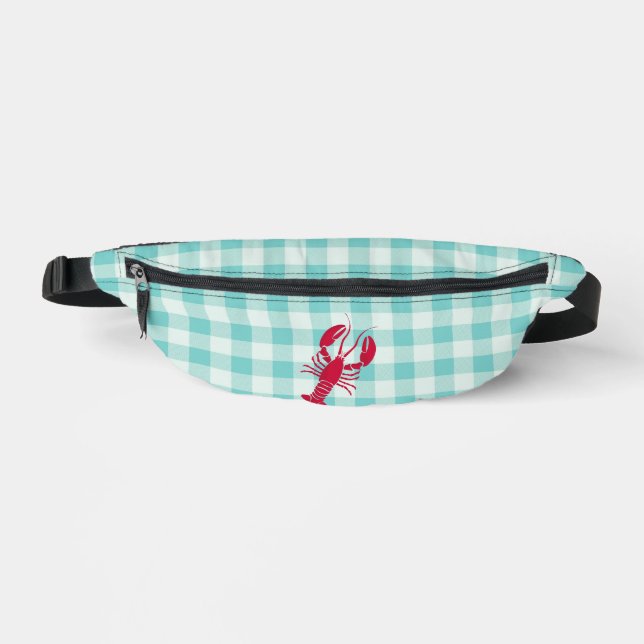 Sacs Banane Homard sur Gingham Bleu (Recto)