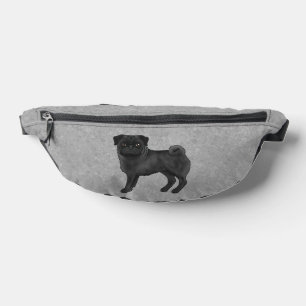 Sacs Banane Illustration de chien Carlin noir mignon Chien de