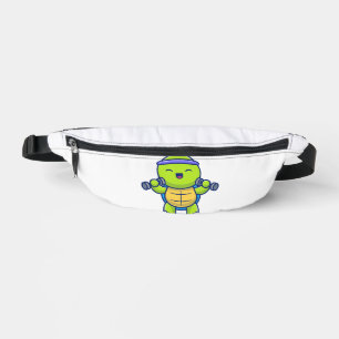Sacs Banane Illustration de dessin animé de tortue mignonne so