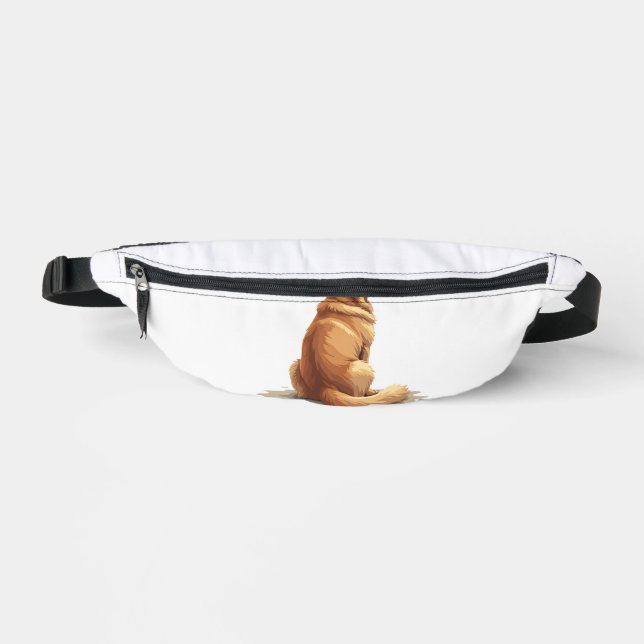 Sacs Banane Illustration d'un Golden Retriever vu de dos pour  (Recto)