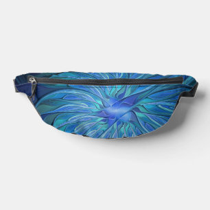 Sacs Banane Imaginaire Fleur Bleue Motif, Art Fractal Abstrait