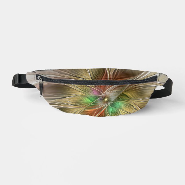 Sacs Banane Imaginaire Floral Avec Or Moderne Abstrait Fractal (Recto)