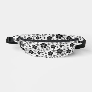 Sacs Banane Impression florale noir et blanc