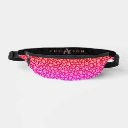 Sacs Banane Imprimé animalier léopard noir rose féminin Monogr