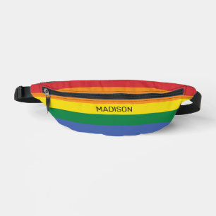 Sacs Banane Indicateur Rainbow du nom personnalisé