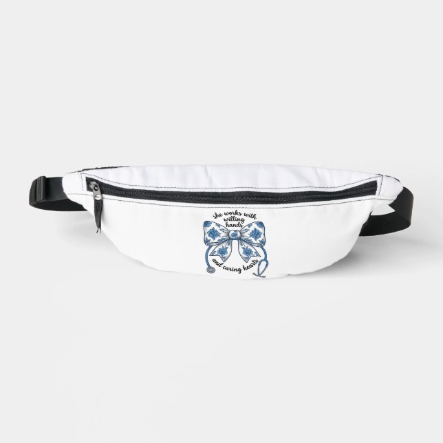Sacs Banane Infirmière Stethoscope à Noeud Papillon Floral Gra (Recto)
