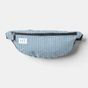 Sacs Banane Initiales Monogrammes Bleu Chévron Élégants