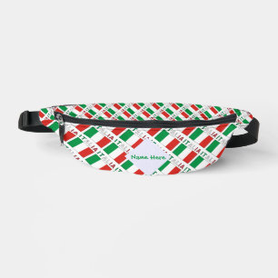 Sacs Banane Italia Drapeau Italien Personnalisé Carrelé Vert 