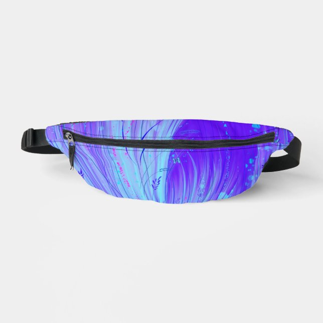 Sacs Banane Jardin enchanté Abstrait bleu violet (Recto)