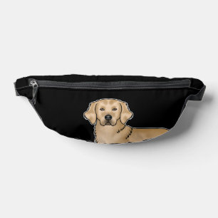 Sacs Banane Jaune Golden Retriever Dessin tête Chien noir