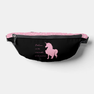 Sacs Banane Je crois en la licorne rose invisible.