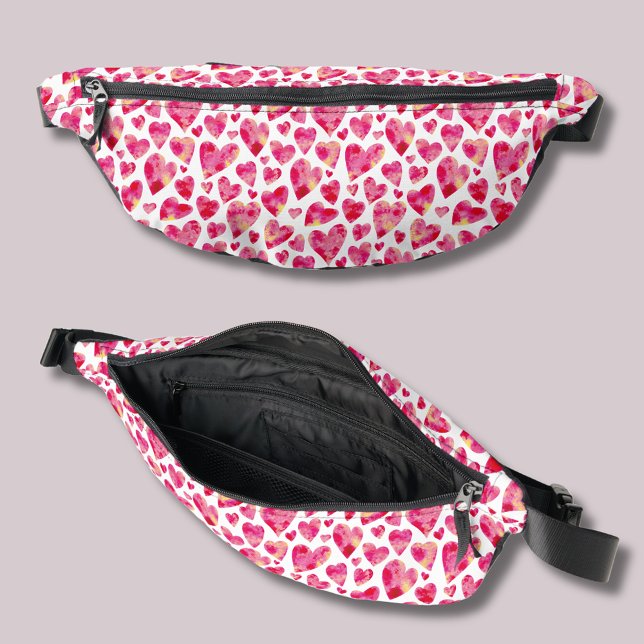 Sacs Banane Joli Cœur Féminin (Girly love heart pink fanny pack. Other bag styles available.)
