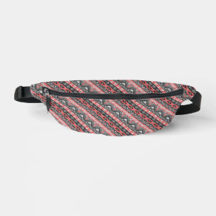 Sacs Banane Joli design à motif aztèque gris et rouge