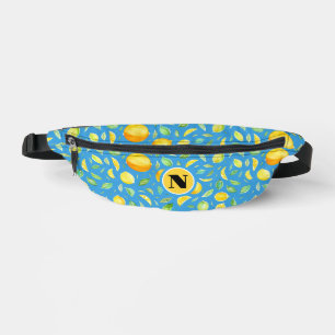 Sacs Banane Joli monogramme aquarelle citrique bleu et jaune